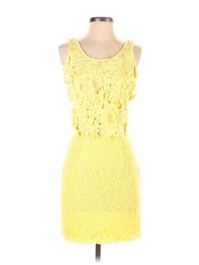 Filly Flair Yellow Floral Lace Mini Dress- Size Small 💛